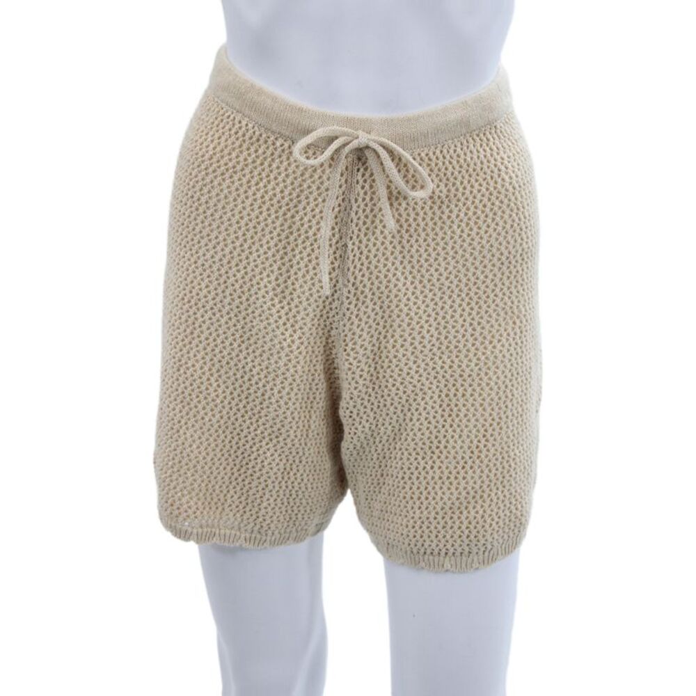 DH New York Women Sweat Shorts Beige Drawstring Jutecell Beach Size M